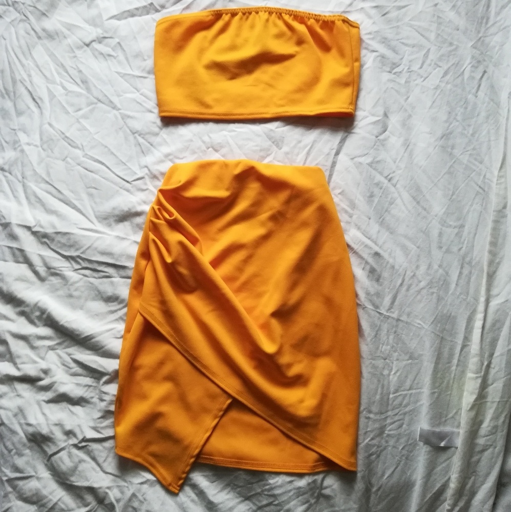 Yellow two-piece dress